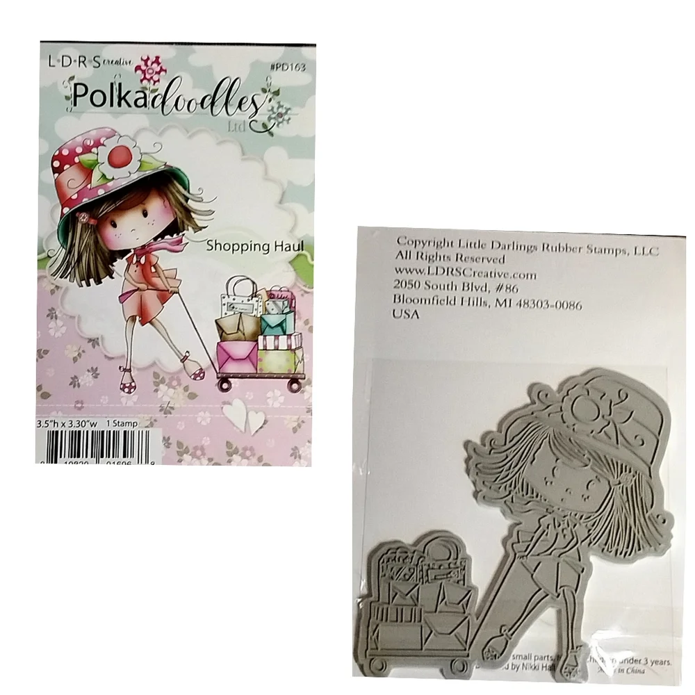 Polkadoodles Rubber Stamps 3-Pc Collection Set L•D•S•R NWT.